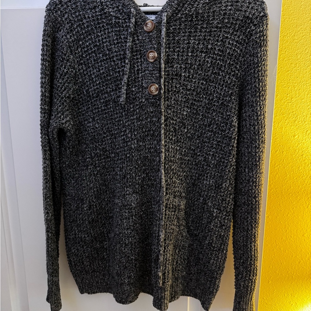 Staccato Charcoal Cardigan with Wooden Buttons
